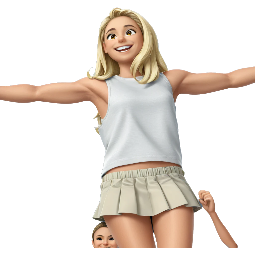 smiling blonde boy in skirt emoji