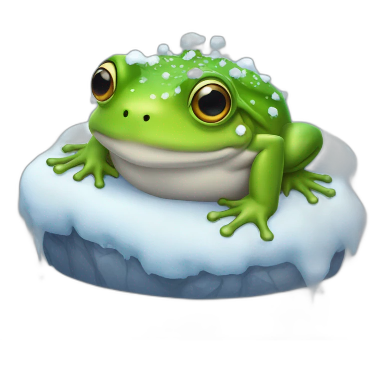 Queen frog under snow emoji