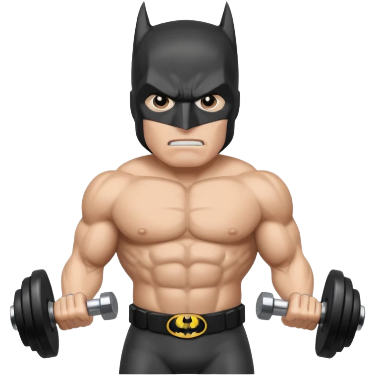 Batman lift dumbbells emoji