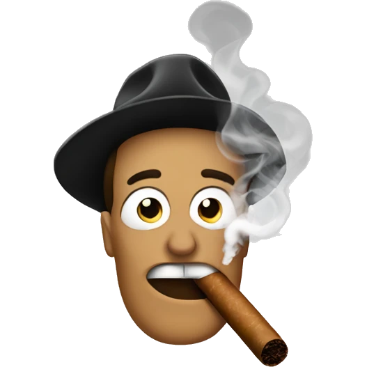 smoke comes out of cigar emoji