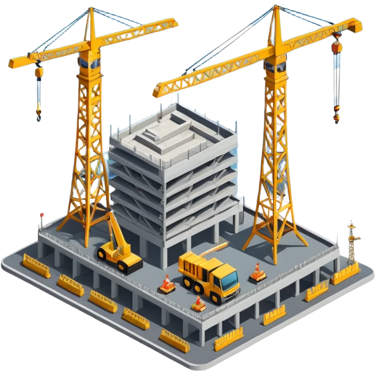 isometric construction site of cathay airport emoji