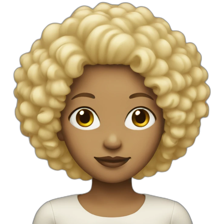 Woman with blond afro emoji
