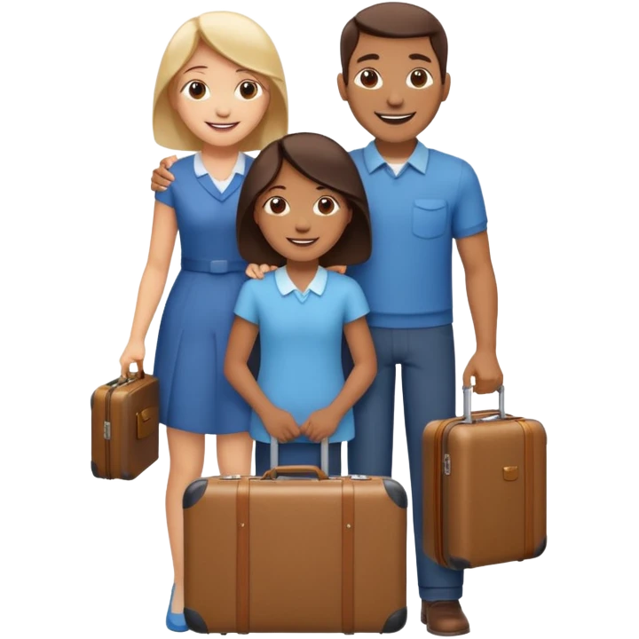 familia con maleta emoji