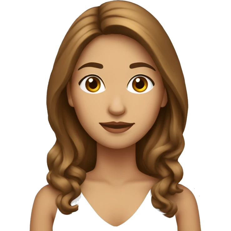 mujer blanca pelo marron a los hombros emoji