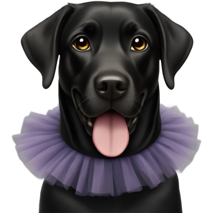 Black Labrador with tutu emoji