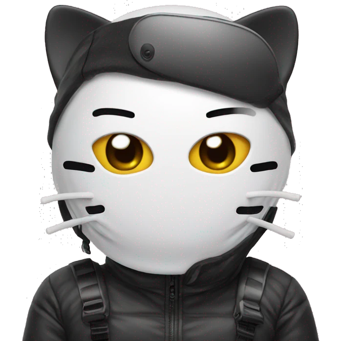 Hello kitty with ski mask emoji