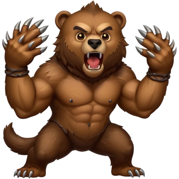 werebear with roaring with claws out emoji