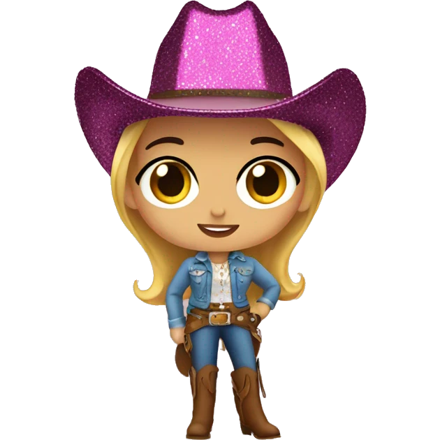 Glitter cowgirl emoji