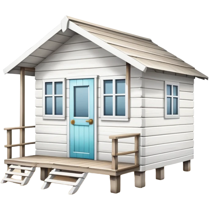 white beach hut emoji