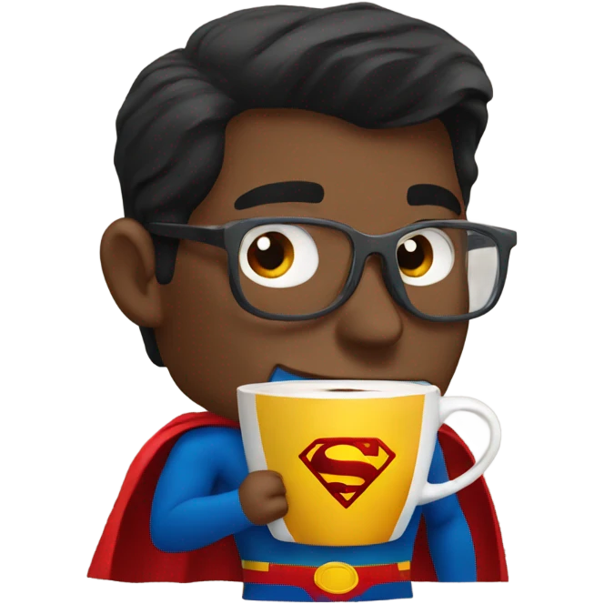 Superman drinking coffee emoji