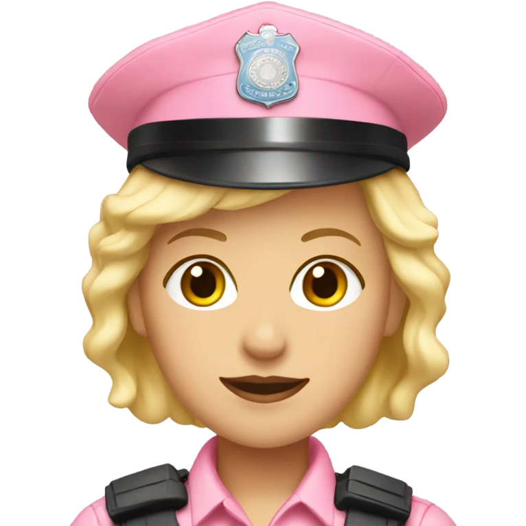 Blonde female in pink police outfit emoji