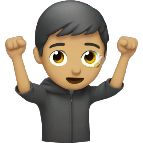 persona haciendo el dab emoji