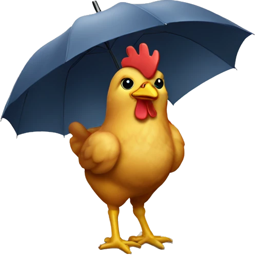 chicken with umbrella emoji
