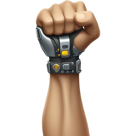 Cyborg arm only flexing bicep and shoulder emoji