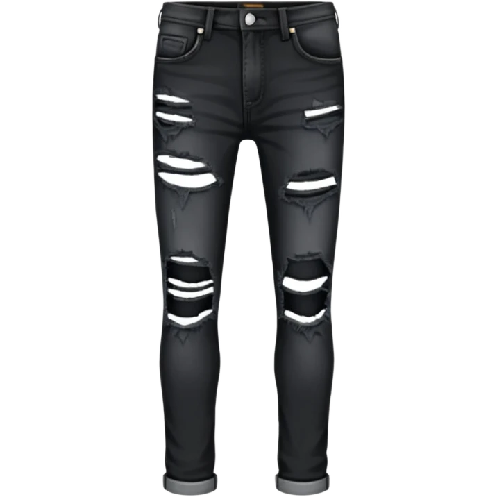 A pair of black ripped jeans emoji