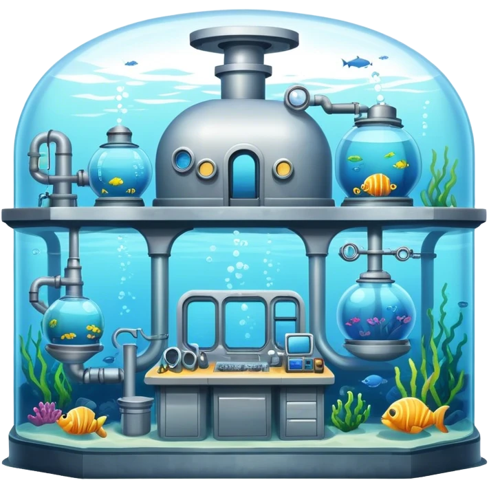 Underwater secret research station for lab experiment emoji