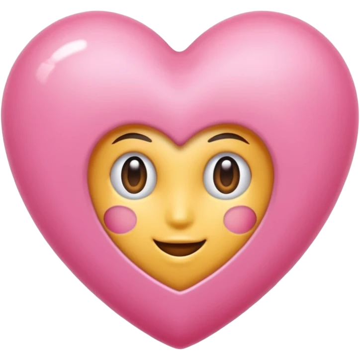 Um coração cor de rosa claro enormee, e atenção com vários acessórios super fofoss emoji