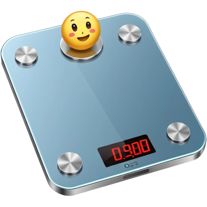 Digital weight scale with 0:00 on it emoji