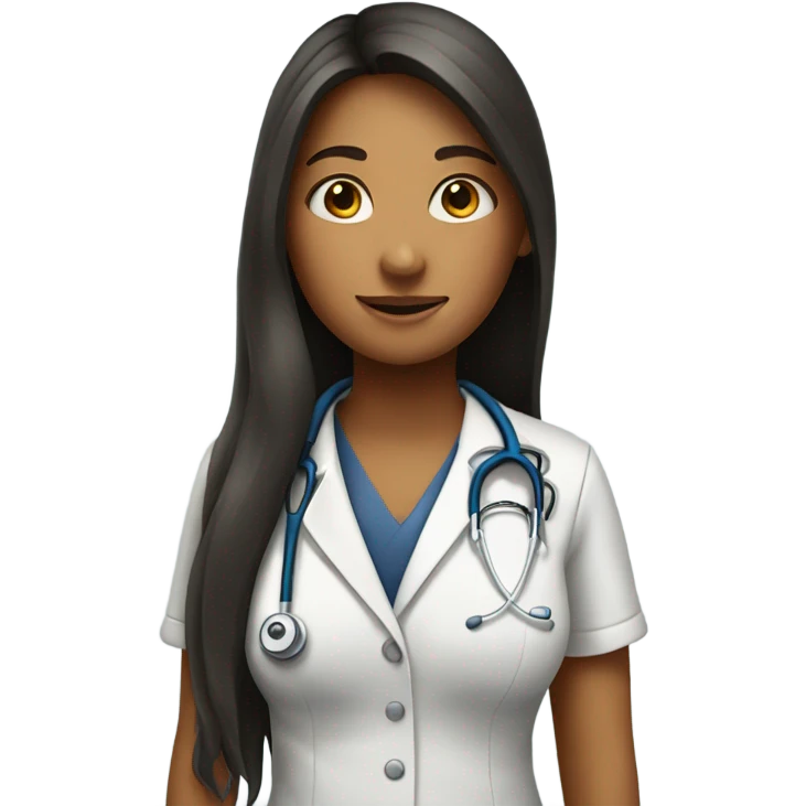 A long haired girl wearing a stethescope  emoji