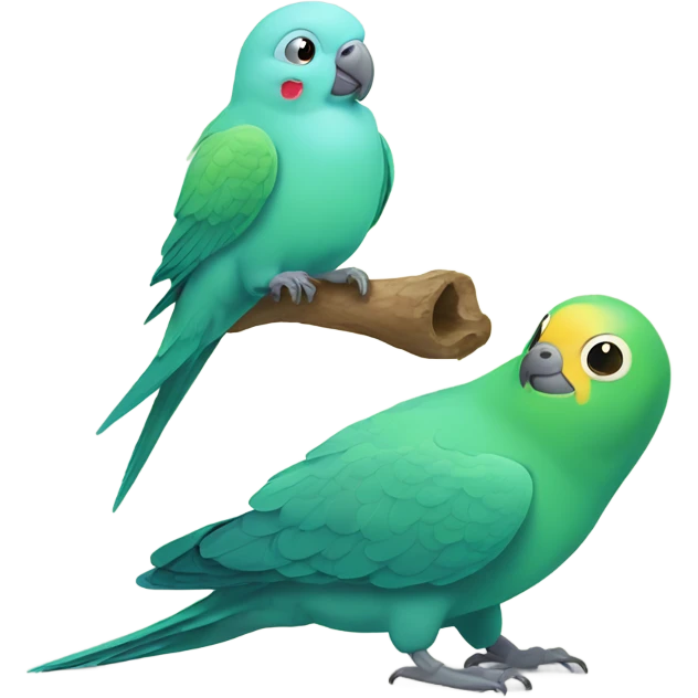 Parakeet being pet by blob seal emoji