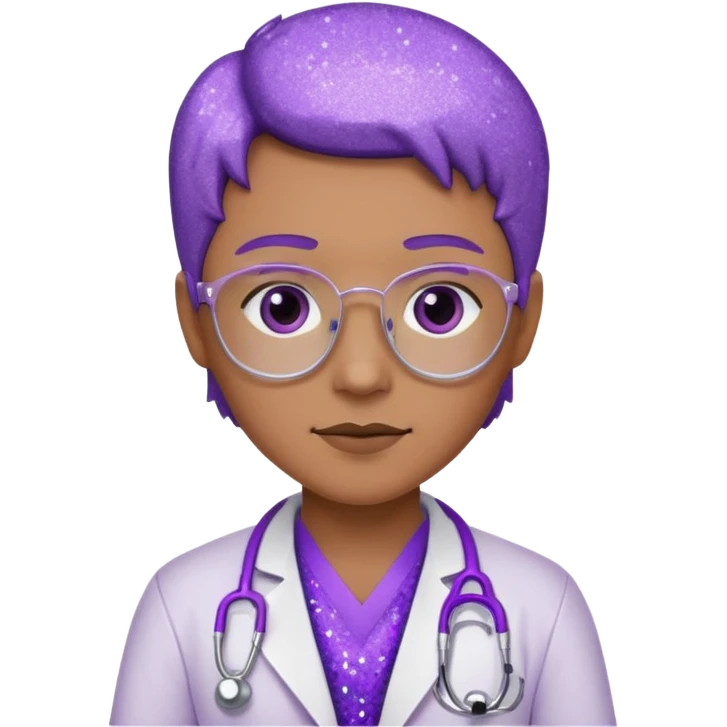 glitter purple doctor emoji