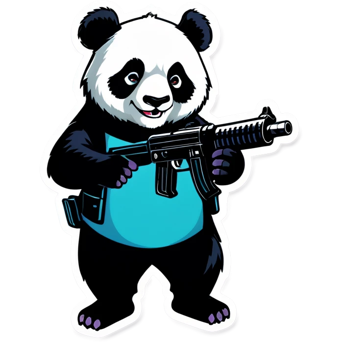 panda with a gun emoji