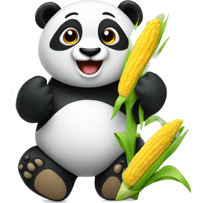 panda with a corn emoji