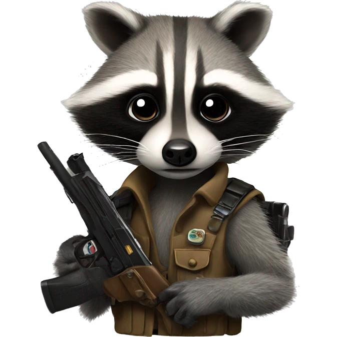 Realistic Raccoon with a gun  emoji