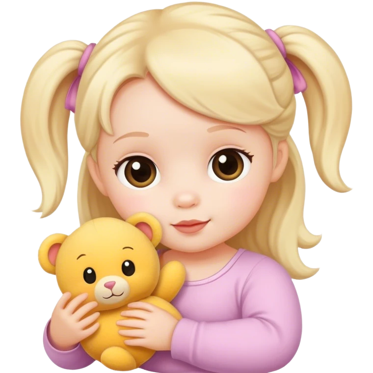 Bebé china con peluche emoji