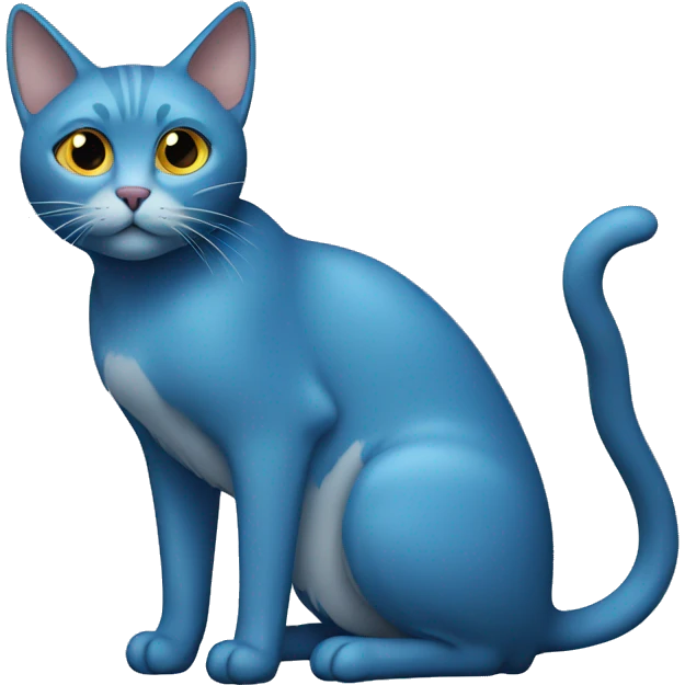Blue cat with antenna emoji