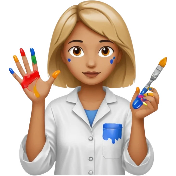 woman painting emoji