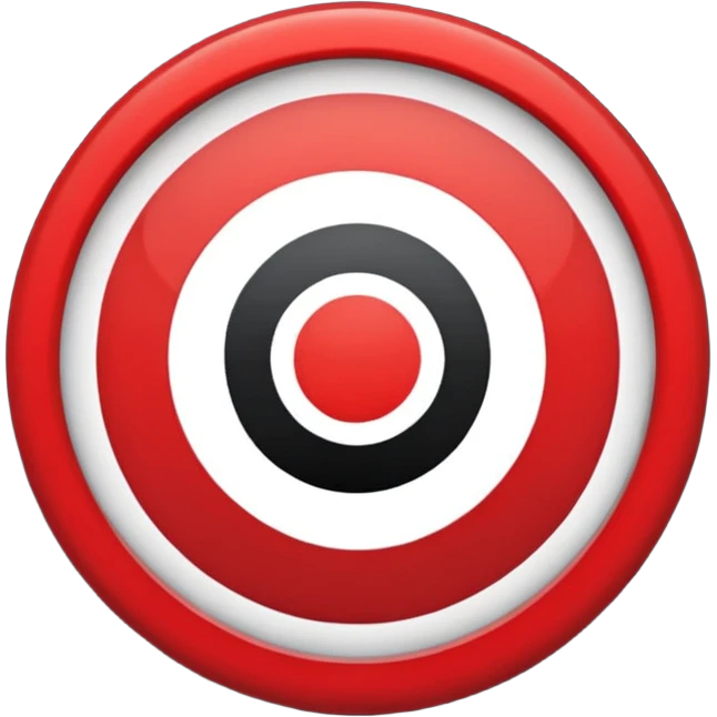 A black circle surrounded by a white circle surrounded by a red circle like a target emoji