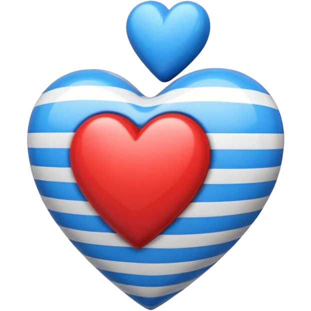 corazon azul y rojo con rayas emoji