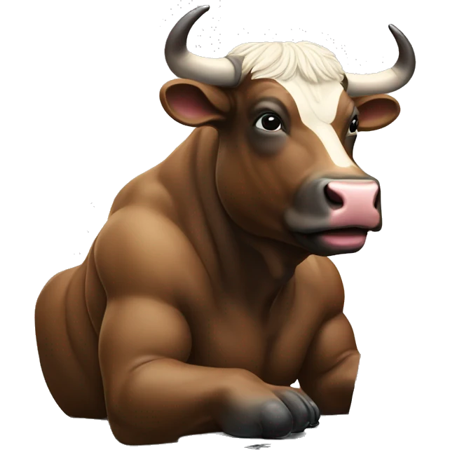 bull working on lap top crypto  emoji