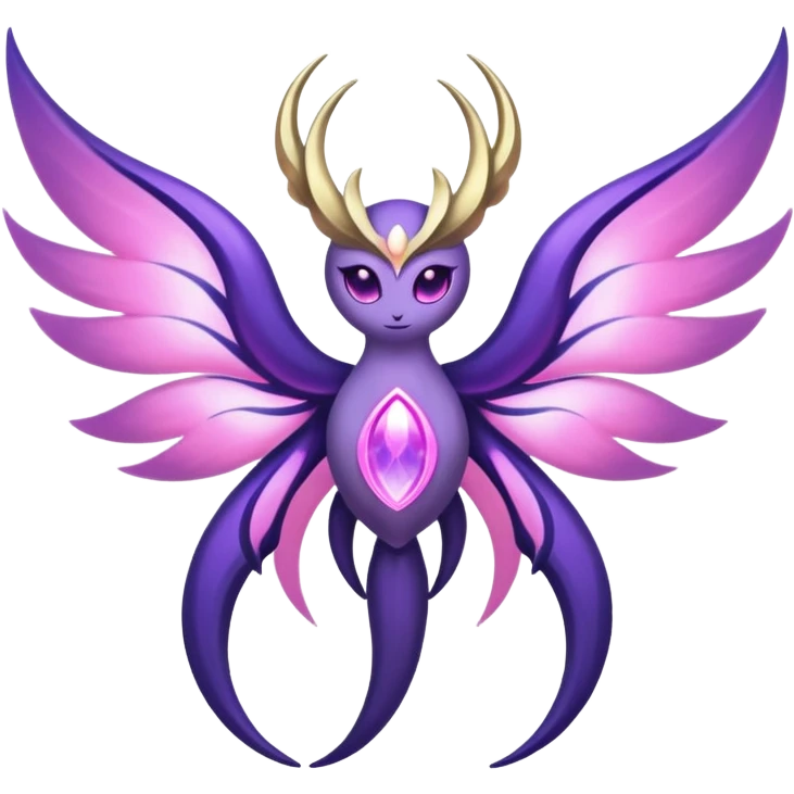 Pokemon legendary purple and pink lunala emoji