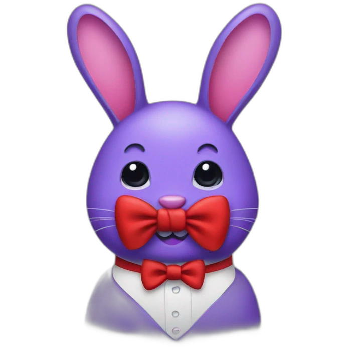 purple bunny with a red bowtie emoji