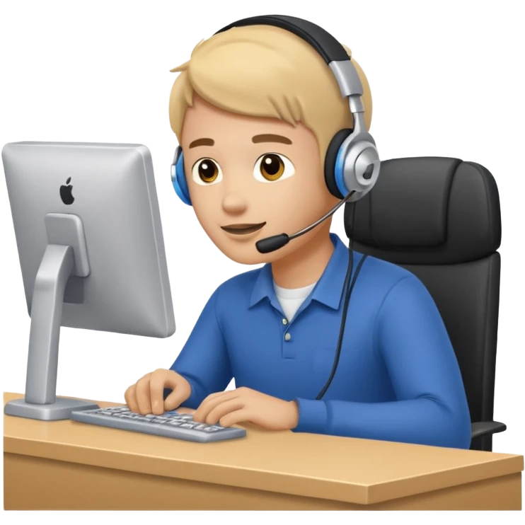 A male customer who has a product service request wanting information on one of two products? emoji