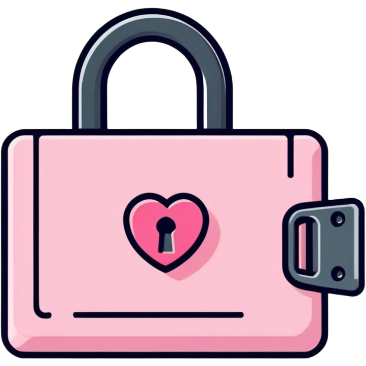 Pink heart and lock emoji