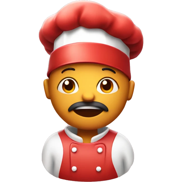 red  chef candy whit face emoji