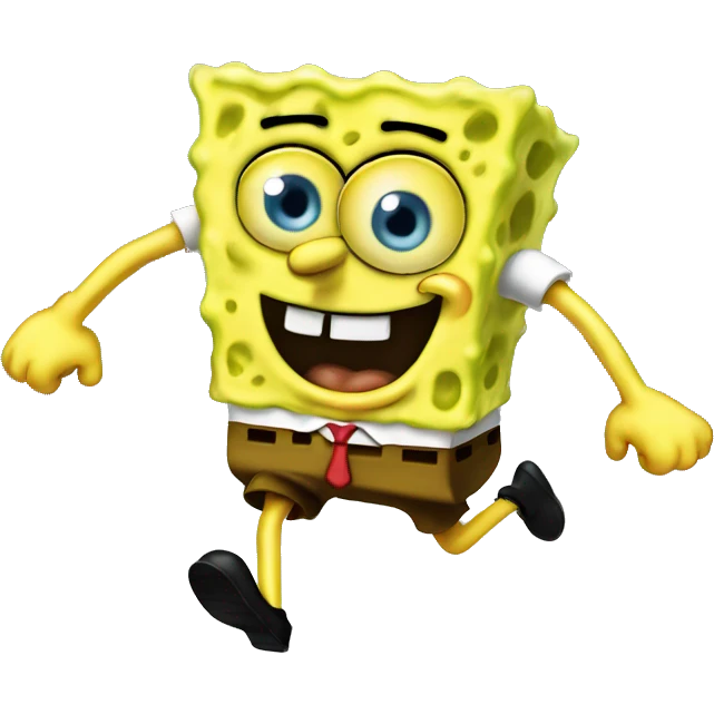 SpongeBob running away meme emoji