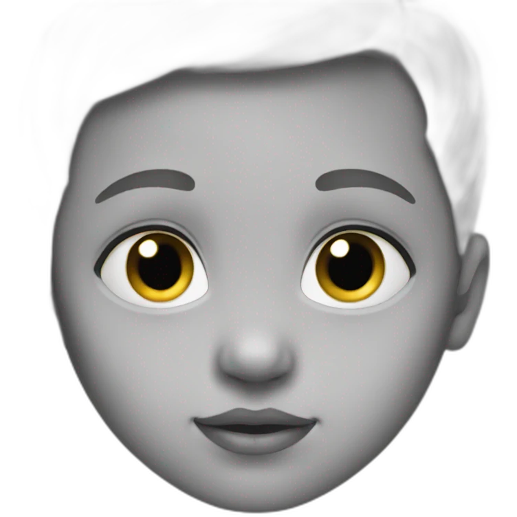 Baby face with grey skin emoji
