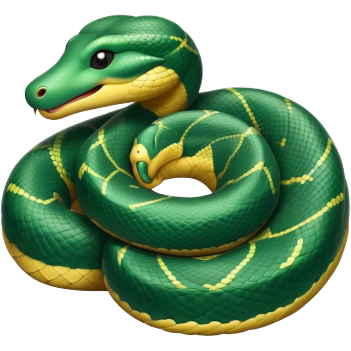 Meme-Worthy cute Sleeping Anaconda Portrait Emoji, Body coiled in a relaxed, peaceful slumber with a contented expression and softly closed eyes, showcasing intricately patterned scales and a serene demeanor, Simplified yet hilariously adorable features, highly detailed, glowing with a soft, drowsy jungle light, high shine, relaxed and utterly lovable, stylized with an air of playful laziness, bright and heartwarming, soft glowing outline, capturing the essence of a sleeping serpent that feels destined to become the next viral sensation of adorable rest! emoji