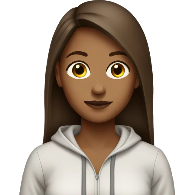 Brown sweatsuit female long brown hair emoji