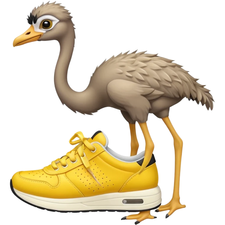  ostrich-in-yellow sneakers emoji