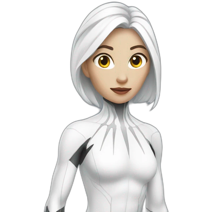 white spider-woman emoji