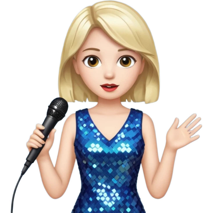 girl in blink dress, holding a mic



















 emoji