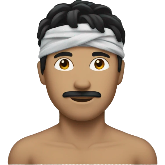 MAN MASKED WITH BANDANNA BLACK HAIR  emoji