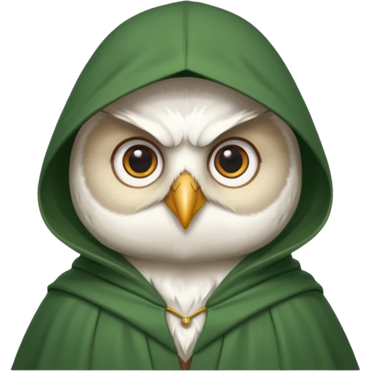 white owl professor in green cloak  emoji
