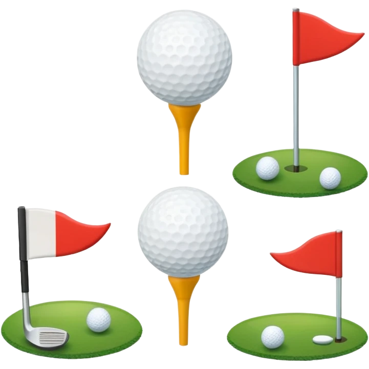 “Create a set of simple, cute, flat-style emojis themed around golf.  Designed in classic emoji style, consistent and expressive.” emoji