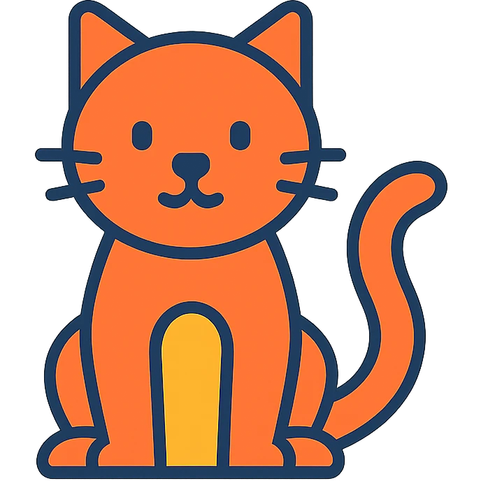 colorful outlined icon of a cat emoji